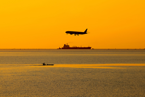 Three Silhouette in Yellow Background