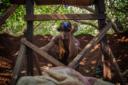 Miner on break