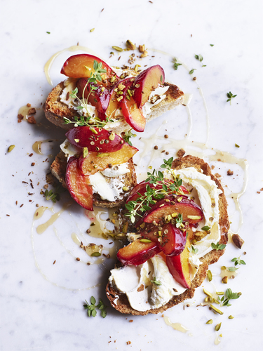 Roast Plums on Toast