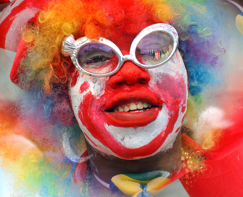 Clowning in red