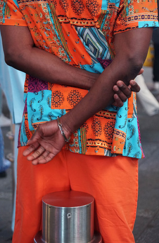 Brown Arms with Orange and Blue
