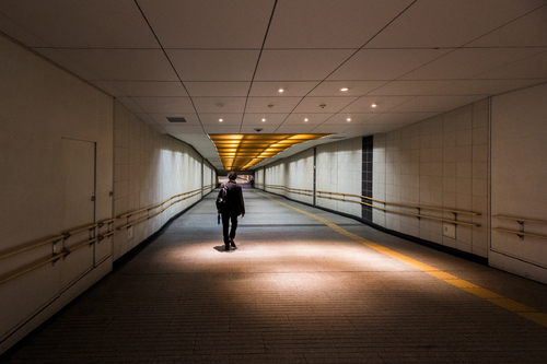 In the underground passage