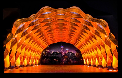 Lincoln Park Pavillion with Chicago Skyline