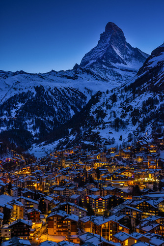 Zermatt during Blue hour