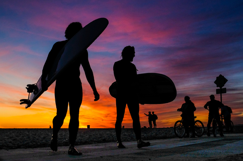 Surfers at Sunset