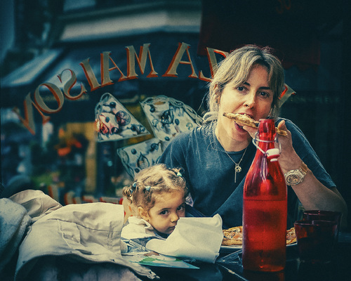 Lunchbreak with Red Bottle
