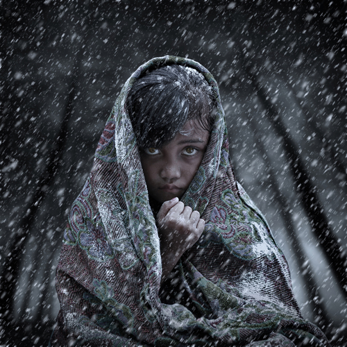 Girl in Blizzard