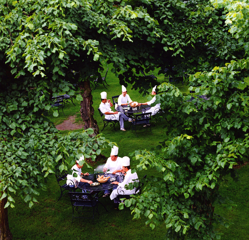 Chefs relaxing before service