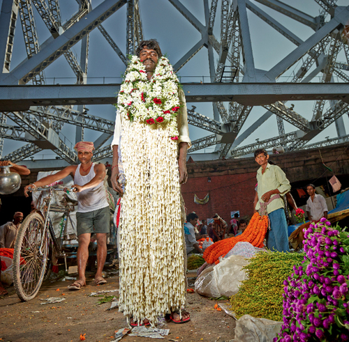 Tall Flower Man under the Bridge