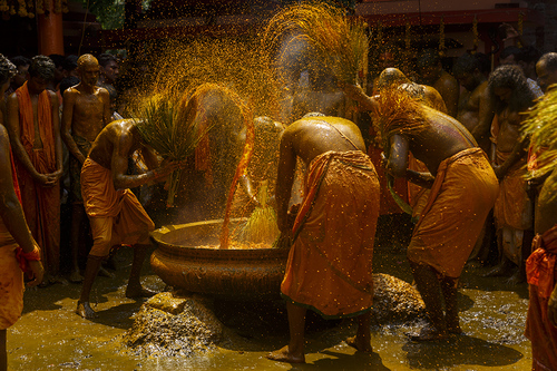 Yellow turmeric bath