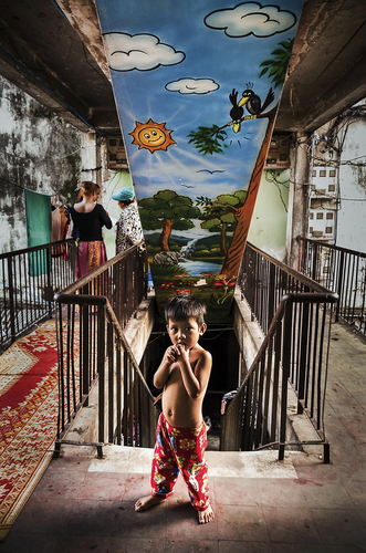 Boy Inside The White Building