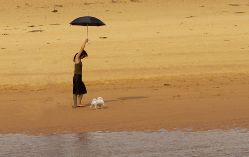 Girl with Black Umbrella