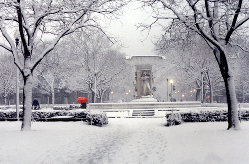 Dupont Circle (Morning Snowfall)