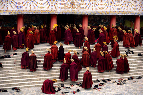 Monks Assembly. Xiahe, China