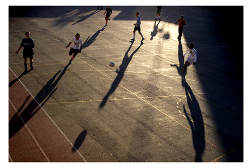 Evening soccer. Cadiz, Spain