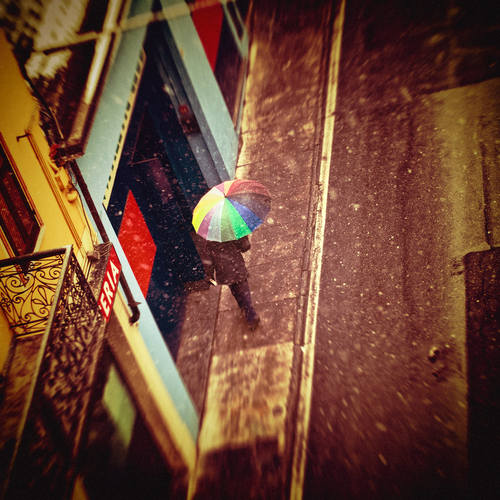 Man with Umbrella on a Snowy Day Man with Umbrella on a Snowy Day