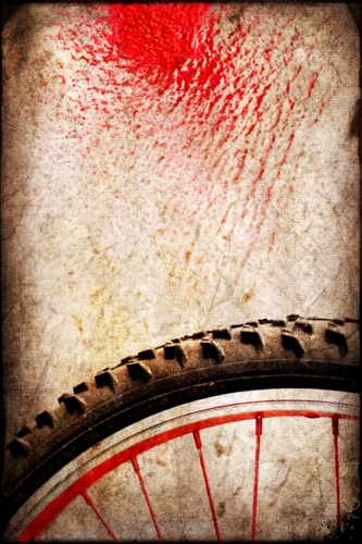Bike Wheel :: Red Spray