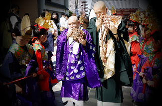 Monks Blowing Conch Shells on the Children's Procession Day Color Awards Winners and Nominees