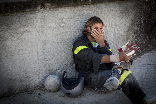 Earthquake in Central Italy Rescuer