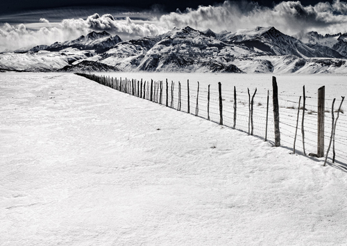 snow and fence