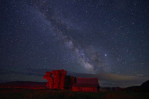 Red Barn with Milky Way