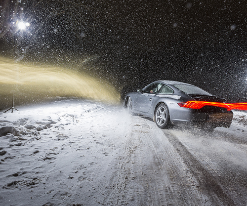 Porsche Midnight Snow Drift