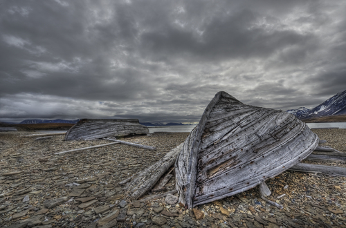 Deserted fishing boats, Spitzbergen