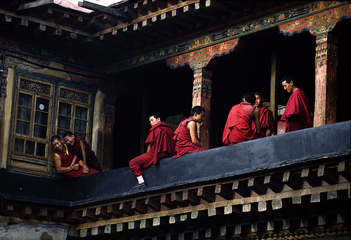 Breaktime. Jokhang Temple, Lhasa, Tibet