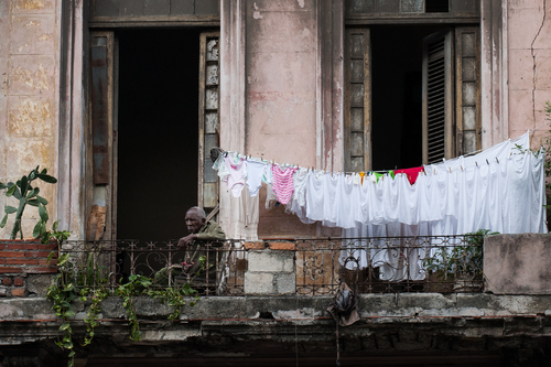 Old Cuban with Washing Line