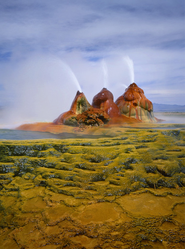 Hot spring geyser, Nevada