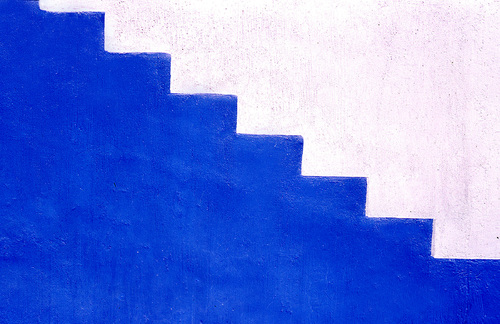 Blue Stairs White Stairs