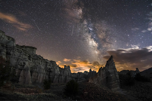 Milky Way, Meteors, White Place, New Mexico