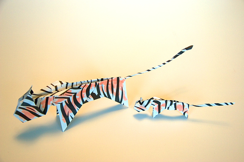 Origami Tigers On the Prowl