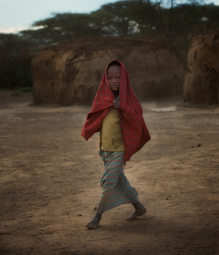 Young masai walk