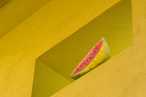 Watermelon on Stucco