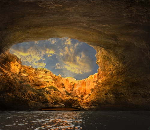 Algarve Cave at sunset