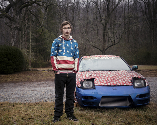 Untitled - Boy with Gift Wrapped Car, Rabun, GA