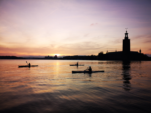 stockholm evening kayaking