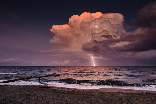 Beach lightning