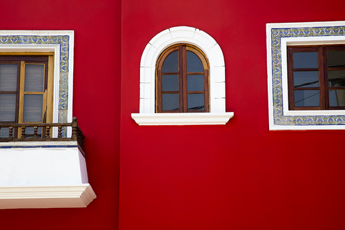 Three Windows on Red 