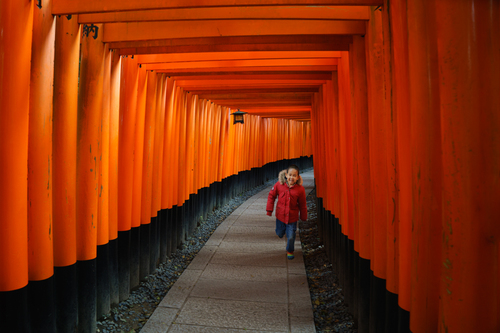Kid in Fushimi Temple, Kyoto