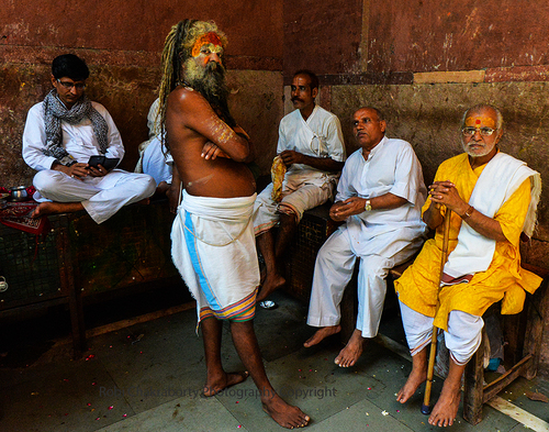 Hindus in a Temple