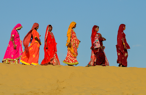 Rajasthani Women on a Sand Dune