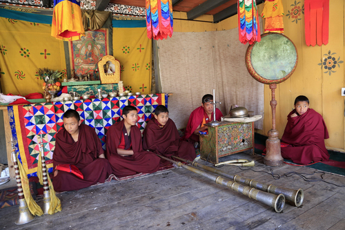 Bhutanese Monks in Waiting