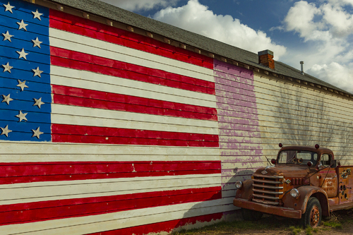American Flag on Route 66