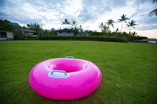 Pink Pool Float, Kauai, Hawaii