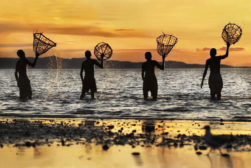 Fishermen with Nets