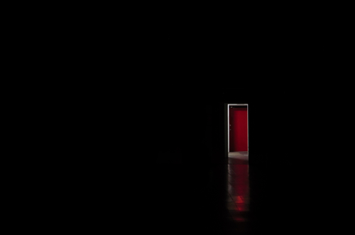Red Door in Black