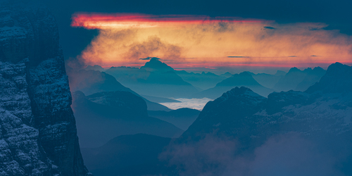 Fiery Dolomite Sunrise