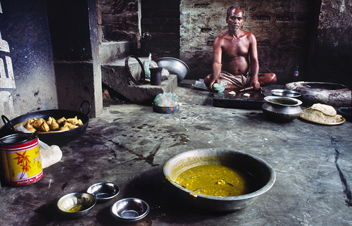 Man Making Samosas, West Bengal, India